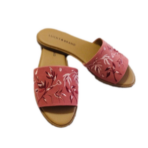 NEW Sale Lucky Brand Davin Embroidered Slide Sandals